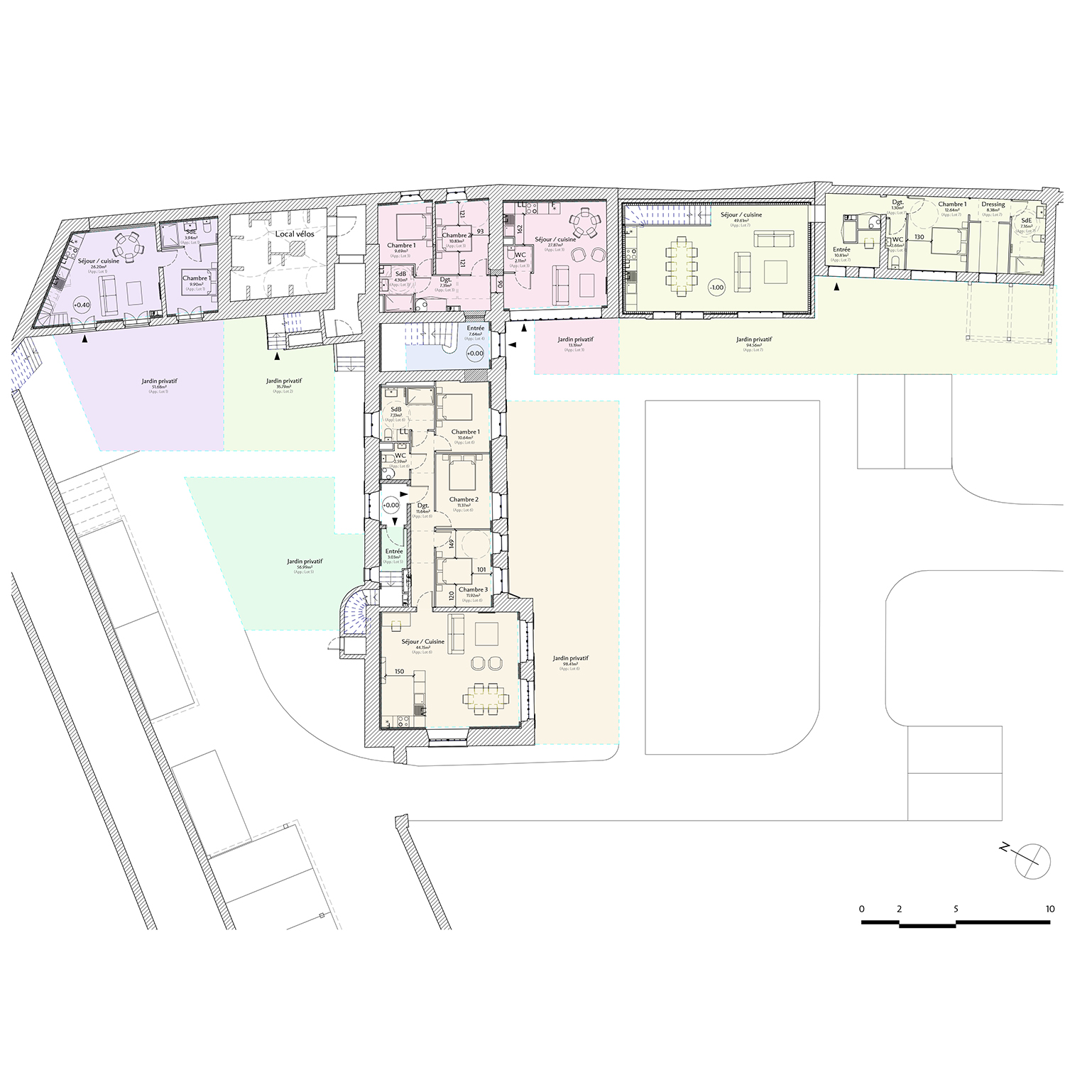 6_Avramova architecte_Louveciennes_Rhabilitation et cration de logements_Plan RDC
